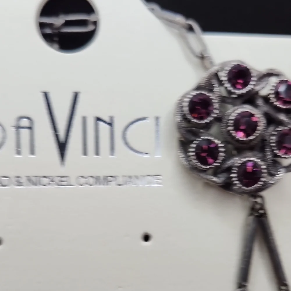 DaVinci Silver Necklace with Purple Accents